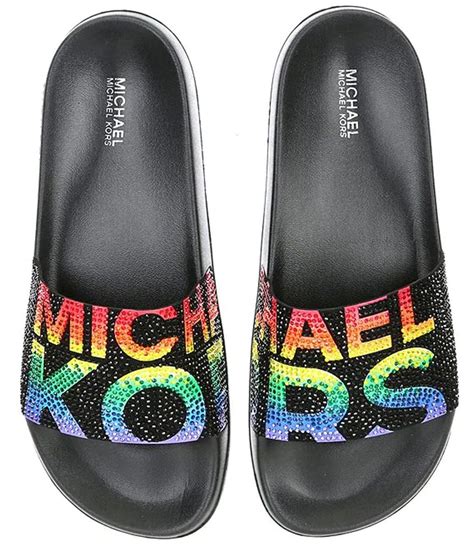 michael kors rainbow slides